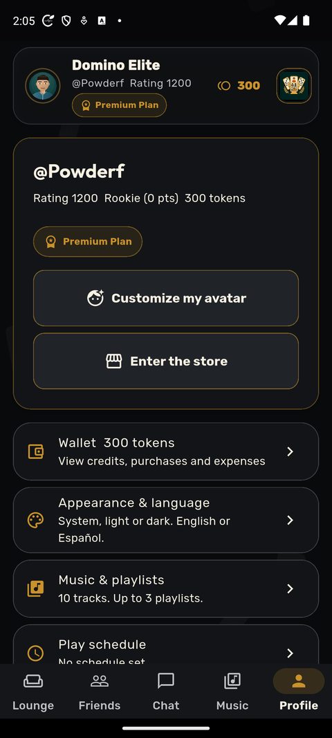 Profile and avatar customization